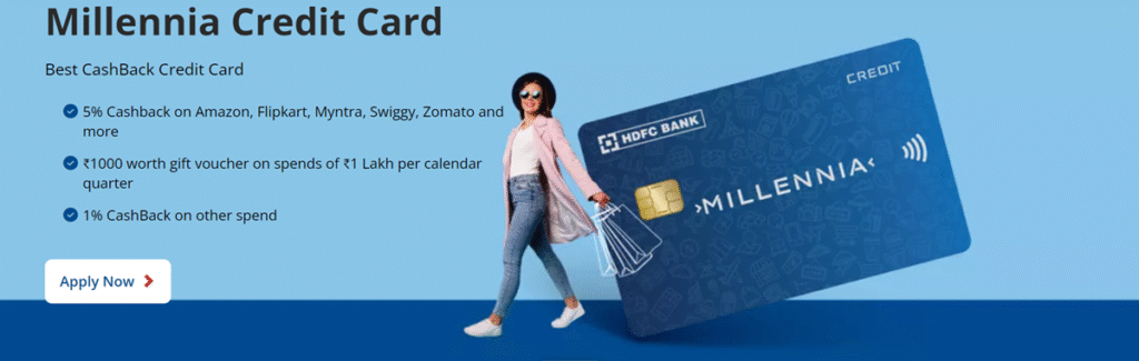 hdfc millenia credit card features and apply